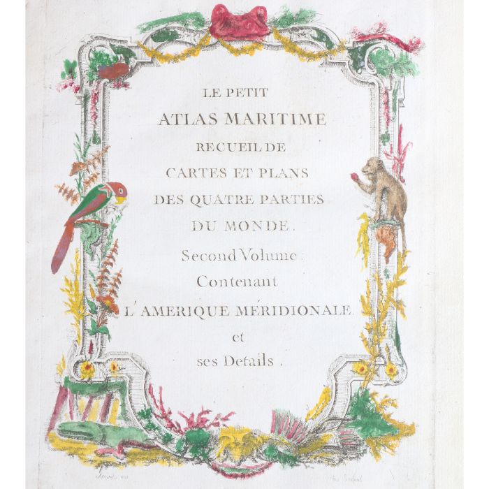 Jacques Nicolas Bellin - Le Petit Atlas  Maritime, Recueil De Plans Des Quatre Parties Du Monde. - Image 2 of 2