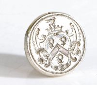 A silver seal matrix, makers mark WC, probably London, mid 18th Century, with reeded collar, the