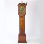 A 19th century mahogany cased grandmother clock after Webster of London, having a swan neck pediment