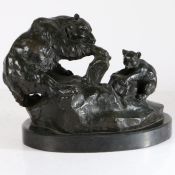 After Charles Marion Russell (American, 1864-1926) Bronze sculpture depicting Two Bears Bearing