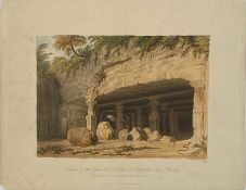 William Westall (1781-1850) Entrance of the great Cave Temple of Elephanta, near Bombay, India drawn