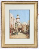 Noel Harry Leaver A.R.C.A (British, 1889-1951) "Street scene in Tangiers" Watercolour, signed (lower