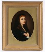 English school (19th century) "Portrait of an Elegant Lady" Oil on canvas 38 x 28cm (15" x 11")