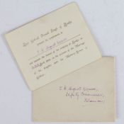 Wedding Invitation to Mr Sydney Robert Hignell,Indian Civil Service, who served as Private Secretary