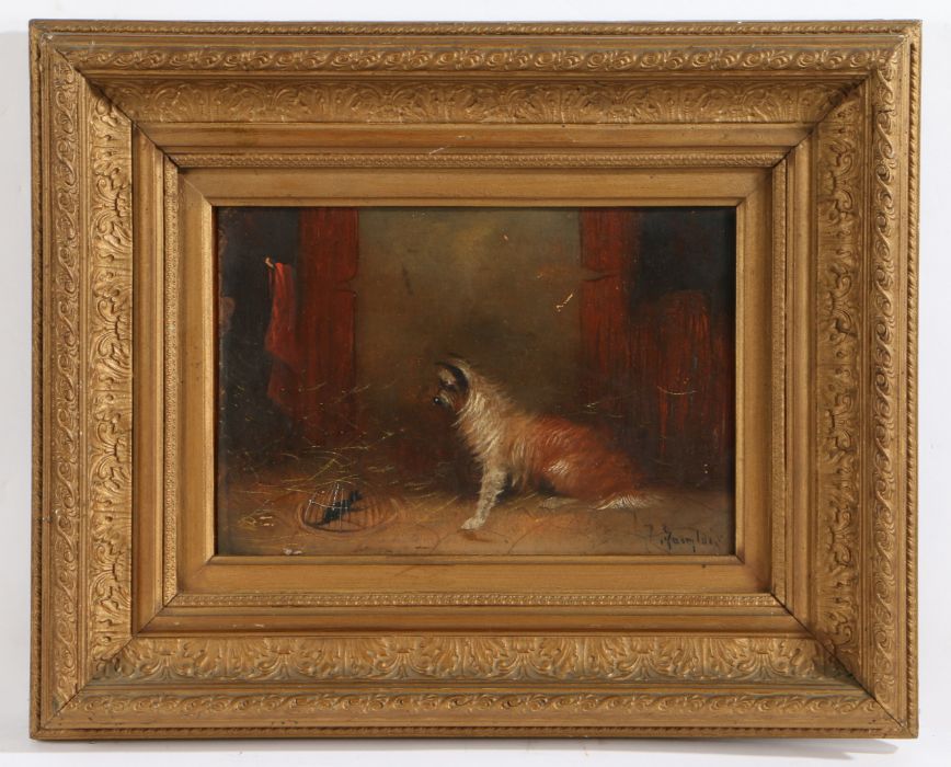 J Langlois (British, c1855-1904) Terriers both signed, two oils on board 21 x 28cm (8" x 11") & 16 x - Image 2 of 2