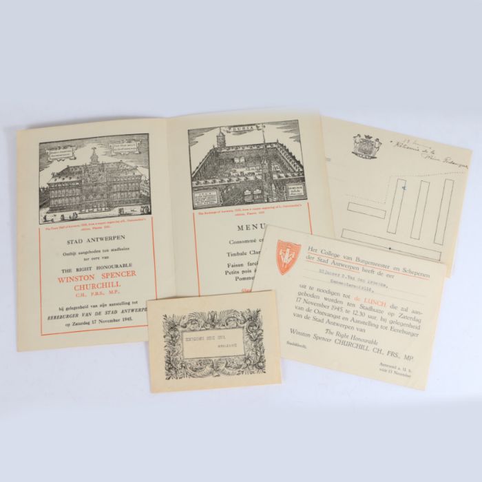 WINSTON S CHURCHILL  (1874-1965) - British Prime Minister 1940-45, 1951-55. A printed 8vo folding - Image 2 of 2