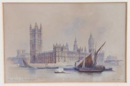 Edwin Thomas Dolby (British, act 1849-1895) "Temple Bar 1878", "The Houses of Parliament 1880", "