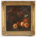 Dutch School (18th Century) Still Life of Fruit and Insects oil on canvas laid to panel 43 x 41cm (