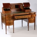 An Exceptional 19th century marquetry inlaid Carlton House desk attributed to Edwards & Roberts,