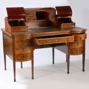 An Exceptional 19th century marquetry inlaid Carlton House desk attributed to Edwards & Roberts,