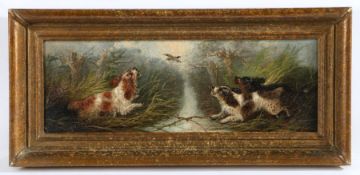 Edward Armfield (British, 1817-1896) Terriers and Spaniels both signed, pair of oils on canvas 10