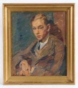 Gad Frederik Clement (Danish, 1867-1933) Portrait of Seated Young Man signed (lower left), oil on