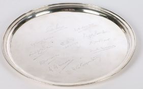 Silver Presentation Plate, engraved 'P.S.V. 1921-22' to the centre and surrounded by engraved