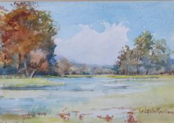 William Leslie Rackham (British, 1864-1944) River Scene signed (lower right),watercolour 14 x
