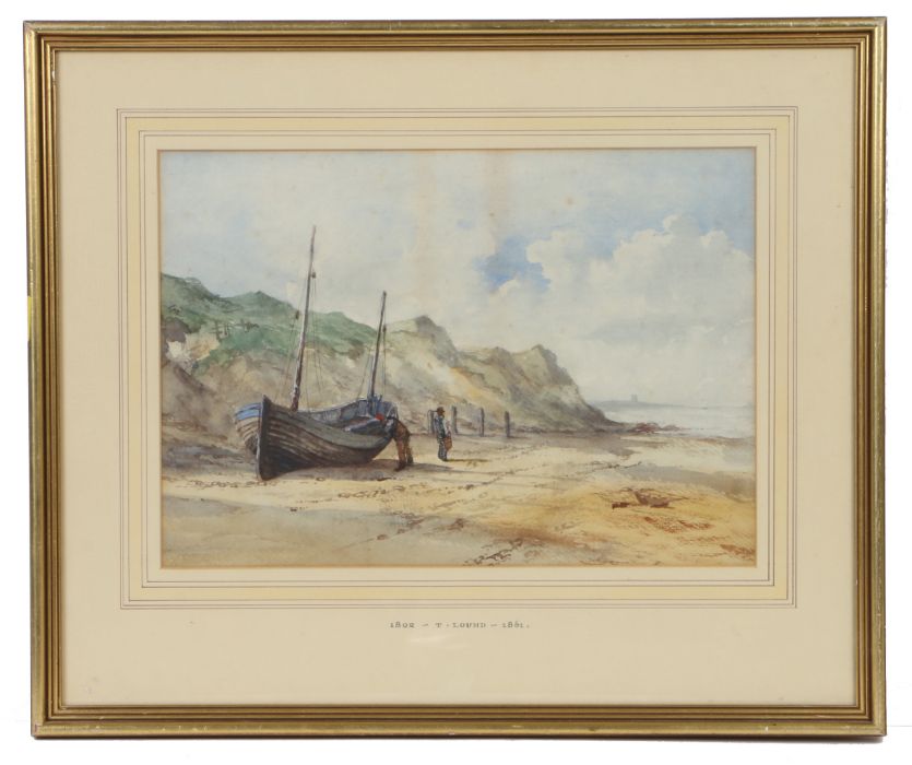 Thomas Lound (British, 1802-1861) 'Winterton on Sea, Norfolk' watercolour 25 x 35cm (10" x 14")