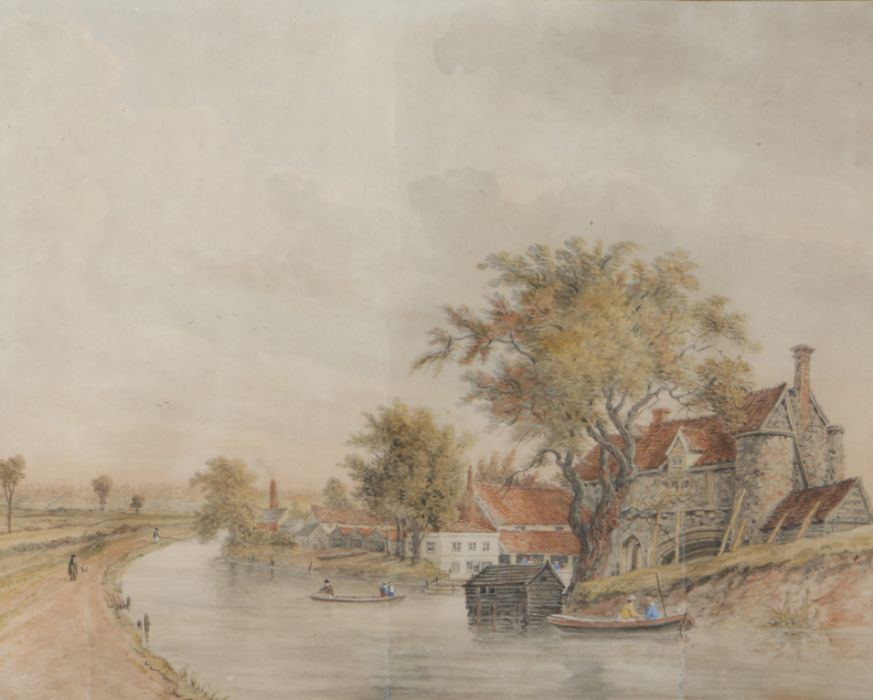 James George Zobel (British, 1792-1879) Pulls Ferry watercolour 34 x 42cm (13 x 16.5in)