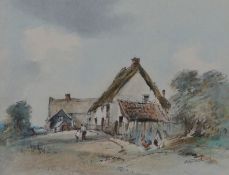 Arthur Edward Davies R.B.A, R.C.A (British, 1893-1988) 'Old Cottages at Hoxne, Suffolk'