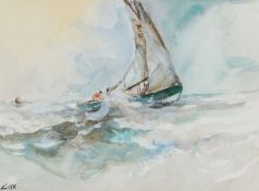 Jack Cox (British, 1914-2007) Sailing Boat at Sea signed (lower left), watercolour 23 x 33cm (9" x