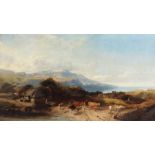 Henry Bright (British, 1810-1873) 'Brodrick Bay, Arran' signed (lower left to rock), oil on canvas
