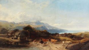 Henry Bright (British, 1810-1873) 'Brodrick Bay, Arran' signed (lower left to rock), oil on canvas