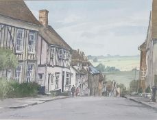 Stanley Orchart (British, 1920-2005) Street Scene with Figures signed (lower left), watercolour 35 x