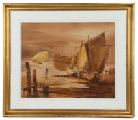 John Thirtle (British, 1777-1839) "Fishing Boat, Storm Coming" watercolour 46 x 57cm (18" x 22.5")