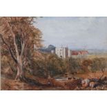 Thomas Lound (British, 1802-1861) Hever Castle watercolour 37 x 53cm (14.5" x 21")