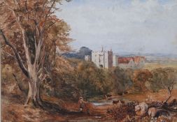 Thomas Lound (British, 1802-1861) Hever Castle watercolour 37 x 53cm (14.5" x 21")