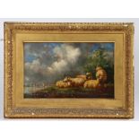 Anthony Sandys (British, 1806-1883) River Landscape with Sheep