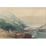 Henry Bright (British, 1810-1873) 'Lynmouth, Devon' watercolour 30 x 44cm (12" x 17.5")