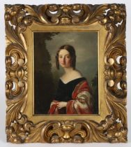 Spiridione Gambardella (Italian, c.1815-1886) Portrait of Hannah Mary Thom (Rathbone) oil on