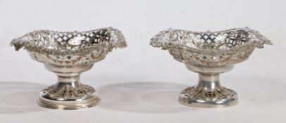 A matched pair of Victorian silver bon-bon dishes, London 1894, maker William Harrison Walter and