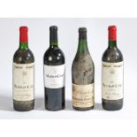 A bottle of Bouchard Aine & Fils 'Chambertin' 1955 together with three bottles of Mouton-Cadet