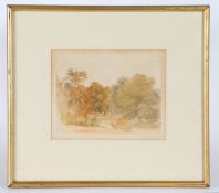 Attributed to Robert Hills (British, 1769-1844) Woodland Scene watercolour 15 x 19cm (6in x 7.5in)