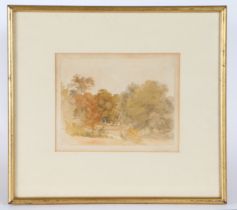 Attributed to Robert Hills (British, 1769-1844) Woodland Scene watercolour 15 x 19cm (6in x 7.5in)