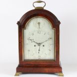 A George III mahogany cased bracket/table clock by Robert Newman of Camberwell, having an arched