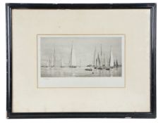 William Lionel Wyllie, RA, RI, RE, (British, 1851-1931) 'Yacht Racing at Cowes' signed in pencil,