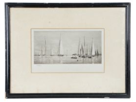 William Lionel Wyllie, RA, RI, RE, (British, 1851-1931) 'Yacht Racing at Cowes' signed in pencil,
