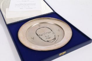 Pietro Annigoni (1910-1988, An Elizabeth II Winston Churchill limited edition commemorative silver