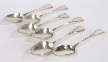A set of six George III silver table spoons, London 1800, maker William Eley & William Fearn, the