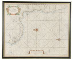 A Sea chart map of Guinea from Cape Verde to Cape de Bona Espransa by John Seller,1677 Shows the