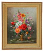 Albert Williams (British,b.1922) Still Life of Mixed Flowers in a Vase signed (lower right), oil