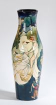 A Moorcroft Pottery Swan Lake pattern vase, tubeline decoration, designed by Kerry Goodwin,
