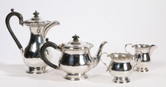 A George V silver tea and coffee set, London 1925-26, maker Charles Boyton & Son Ltd. consisting