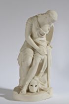 A Minton Parianware figure of `Clorinda wounded by her lover`, designed and modelled by John Bell