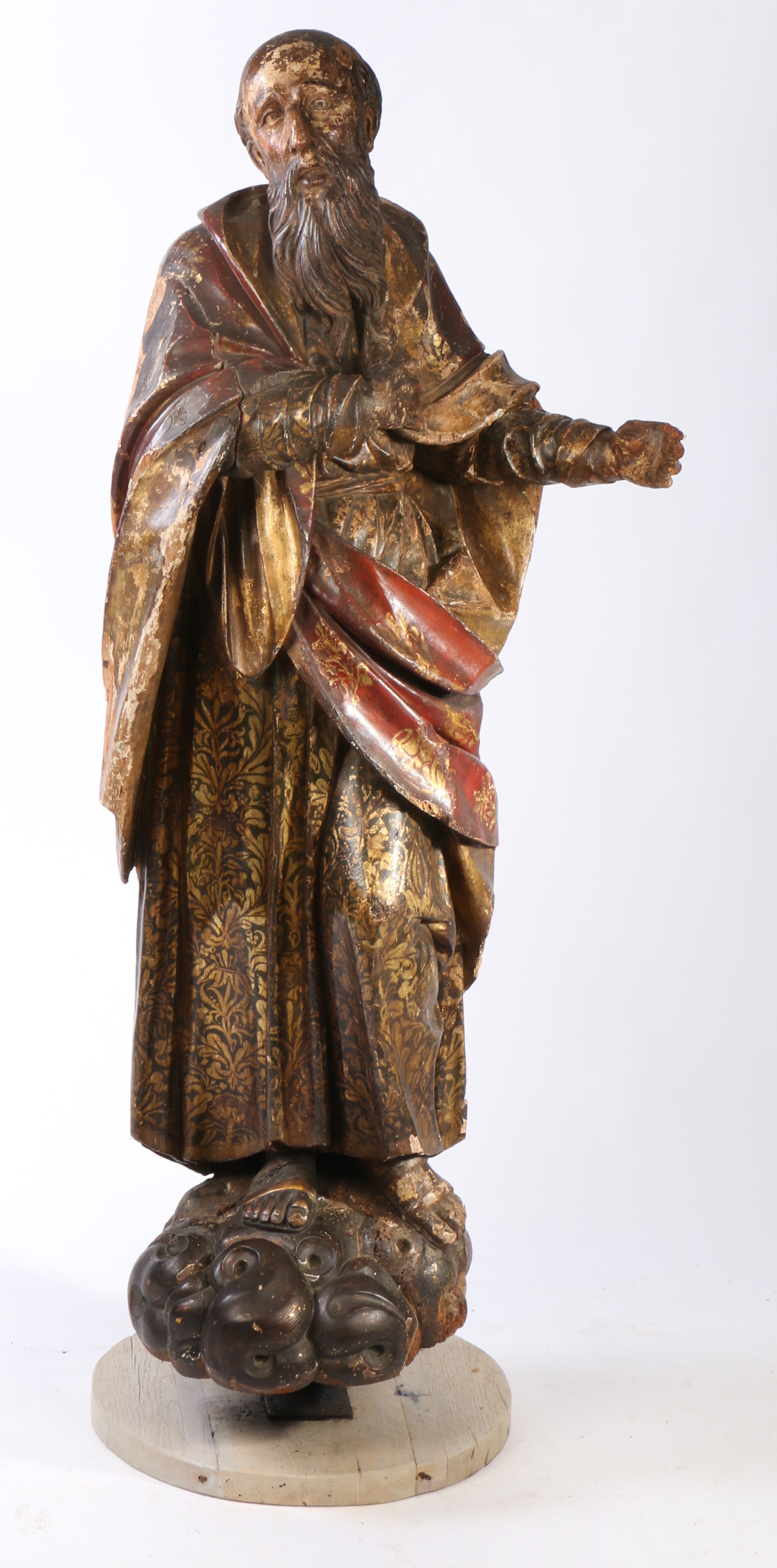 An impressive late 15th/early 16th century 'life-size' carved and polychrome-painted and gilt- - Image 6 of 6