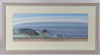 Nicholas Barnham, (British, 1939-2021)  'Cley from the East, Winter' signed and inscribed (top