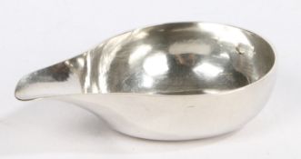 A George II silver pap boat, London 1737, maker Benjamin Sanders, with tapering spout, the base