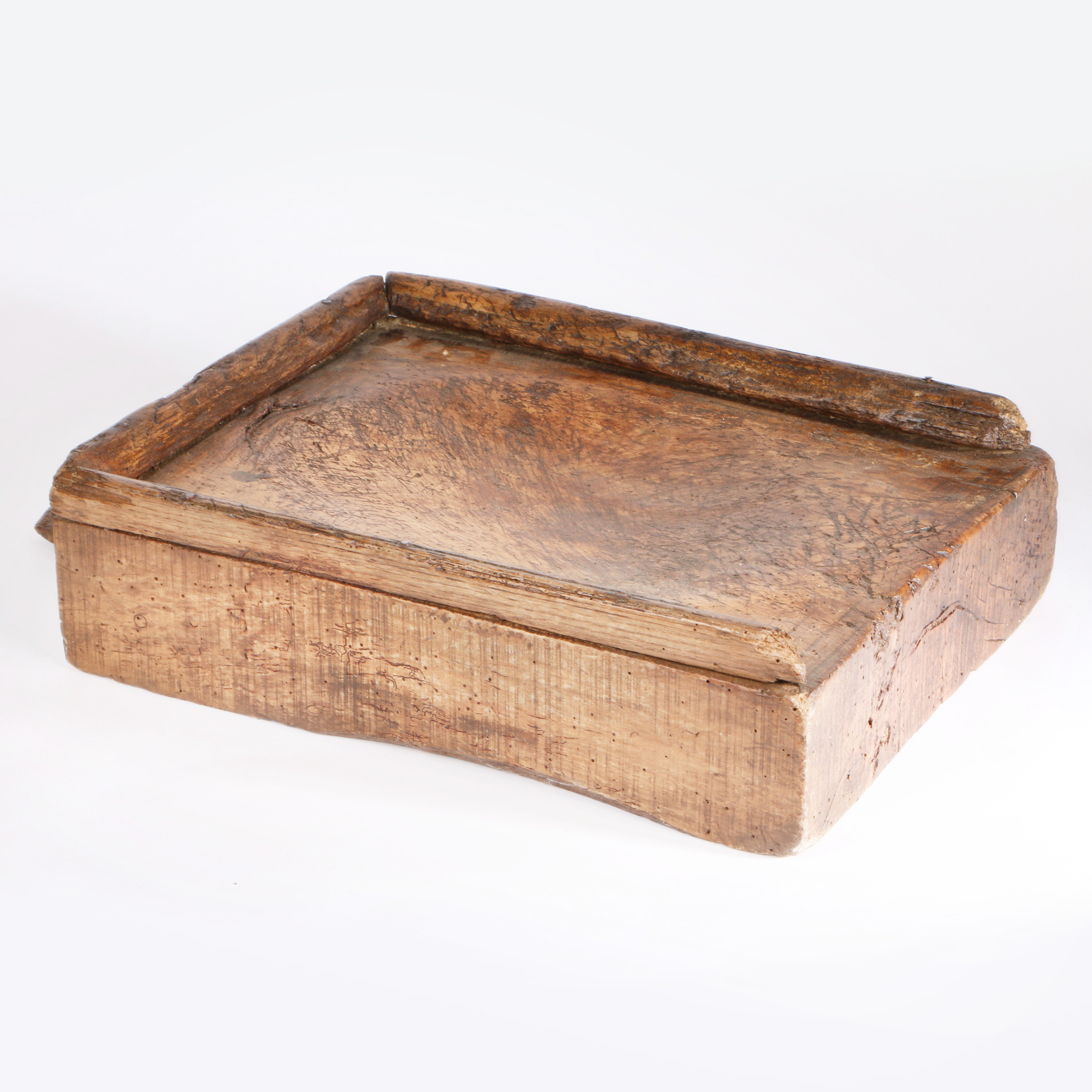 A 19th century sycamore herb chopping block The particularly deep single-piece block with applied - Image 2 of 2