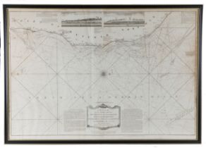 A  New Chart of the Coast between Orford Ness and Hasbrough, uncoloured engraving by Laurie and